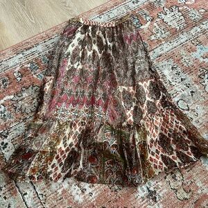 RD Style Multicolor Patterned Midi Skirt